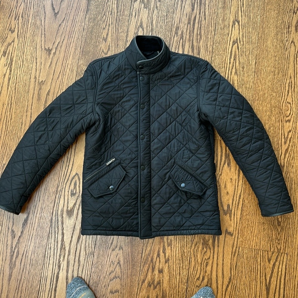 Men's Black Quilted Jacket - Picture 5 of 6